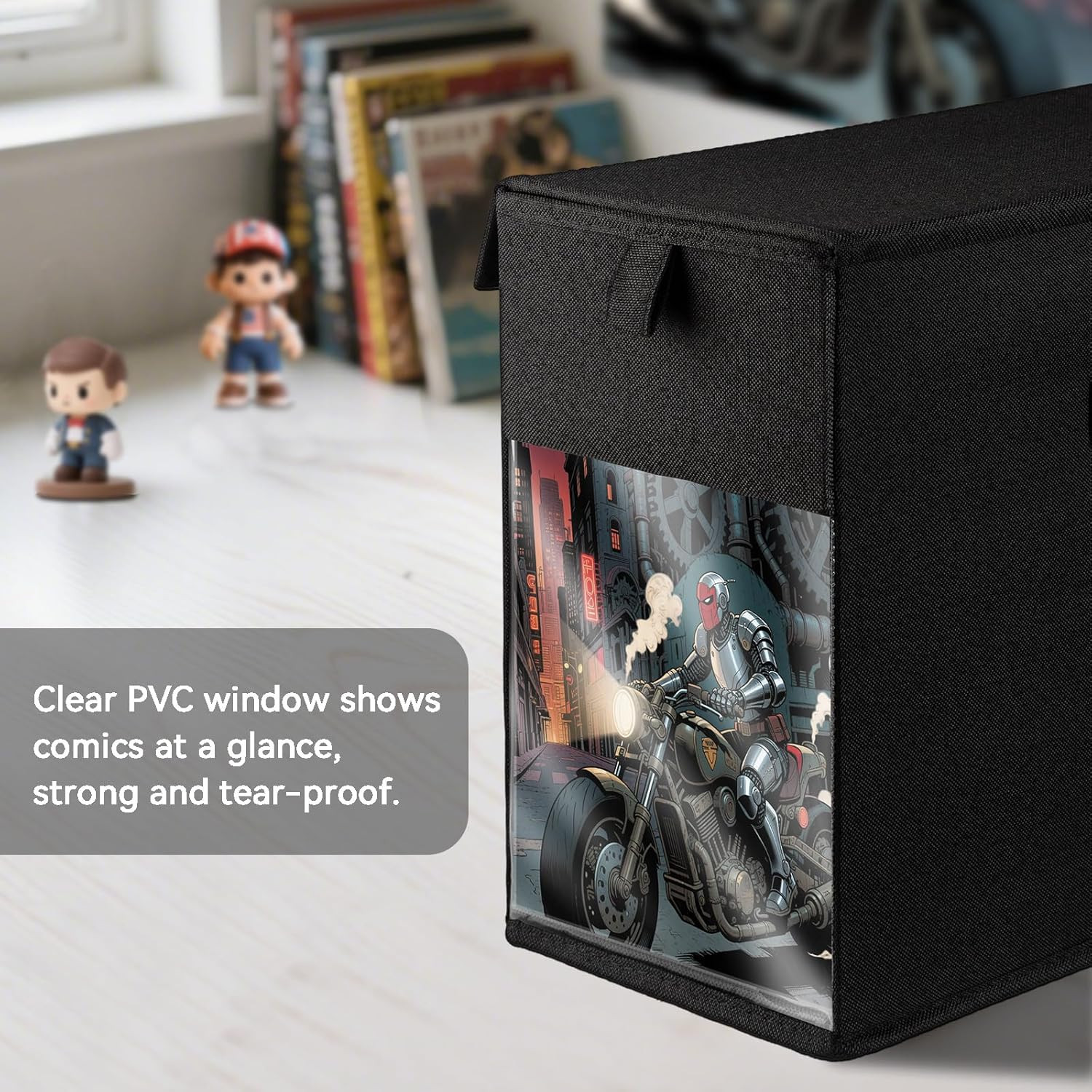2 Pack Comic Book Storage Box with Lid for Modern Age, Collapsible Magazine Orga