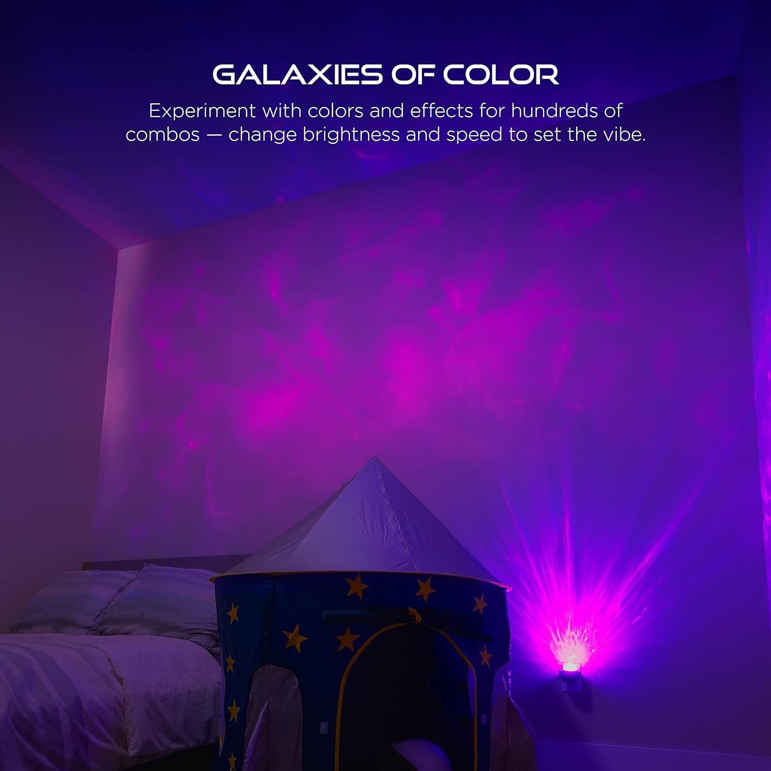 Enbrighten Galaxy Projector – Wall Plug-in Night Light with White - Plug-In