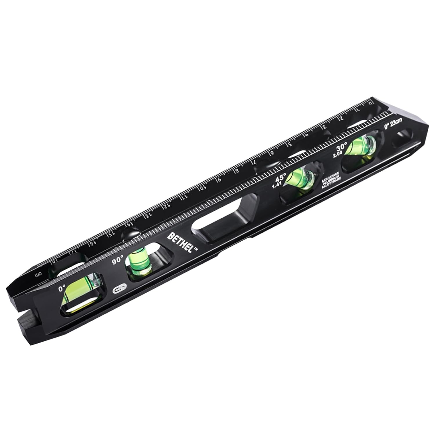 9 Inch Magnetic Torpedo Level with 4 Bubble Vials V Groove Magnetic Level