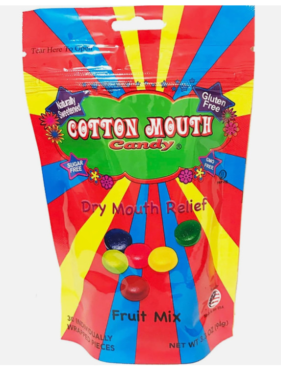 Cotton Mouth Candy Dry Mouth Relief Fruit Mix 3.3 Ounce Bag (1 Bag)