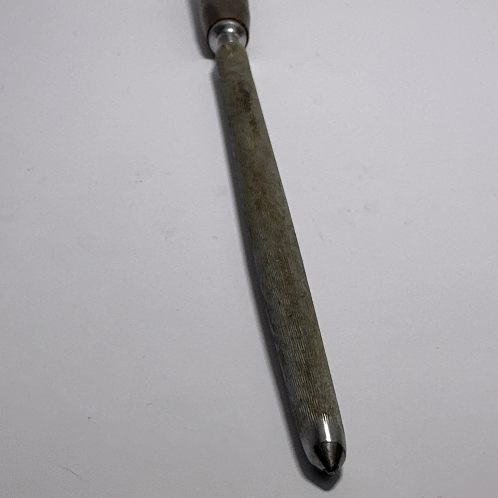 Ekco Sheffield Honing Steel Knife Sharpener Rod England Wood Handle 12” Vintage