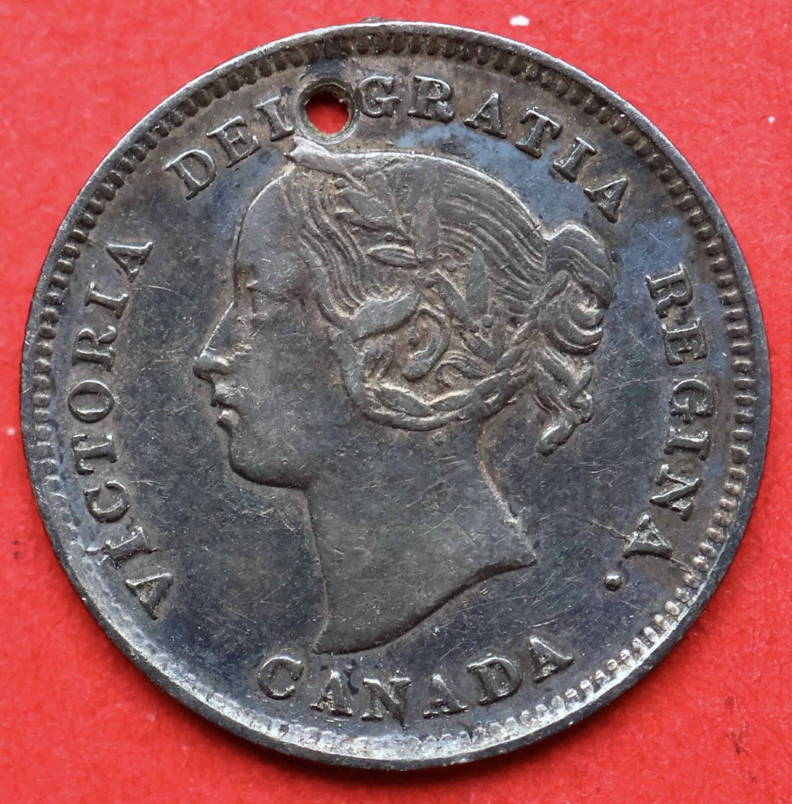 1893 Canada 5 Cents - EF - Hole Trend 50$ Lot#12205