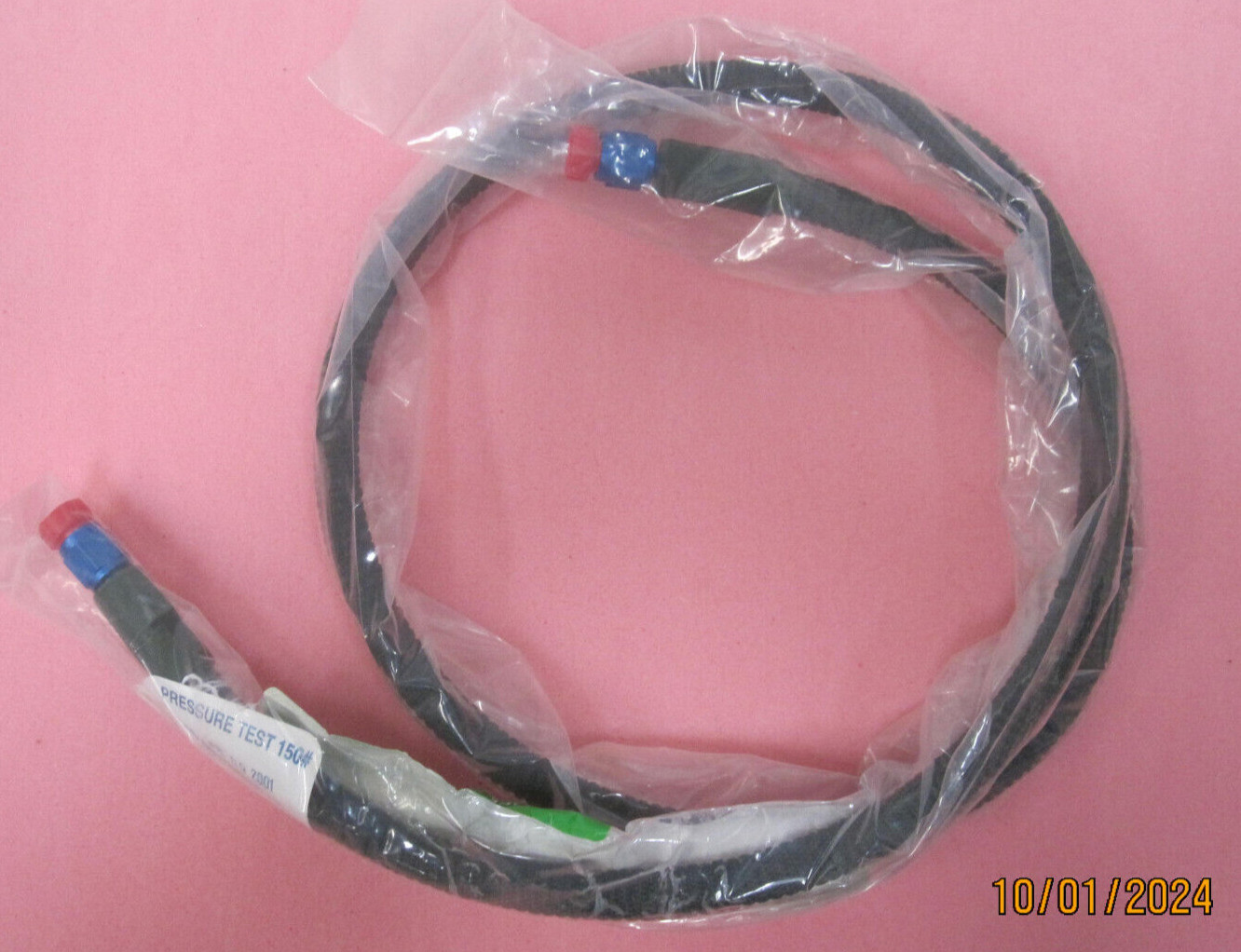 Military Aircraft 48 Inch Redar Woven Oxygen Hose with Threaded Fittings, NIB