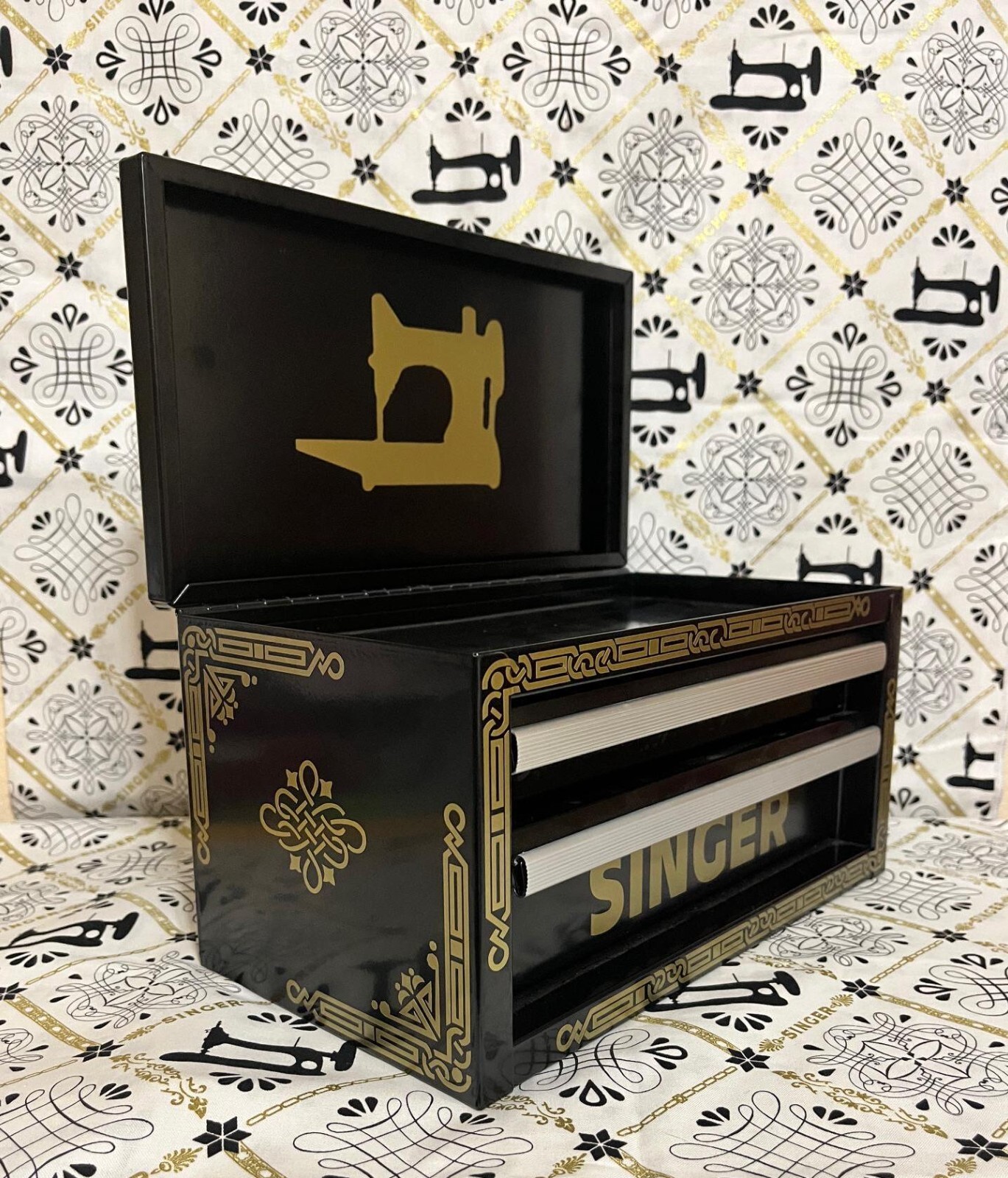 SINGER GOLD CELTIC DECALS for the Kobalt Mini Toolbox (toolbox NOT included)
