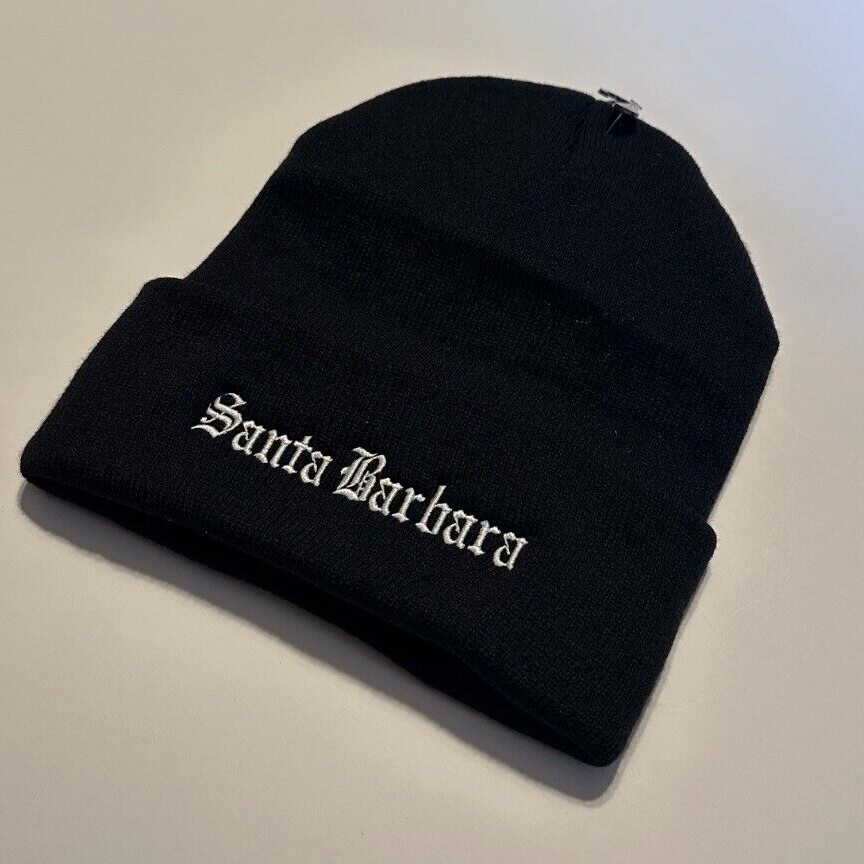 Beanie Embroidered Custom Your Text old English - Stitched your text - gift