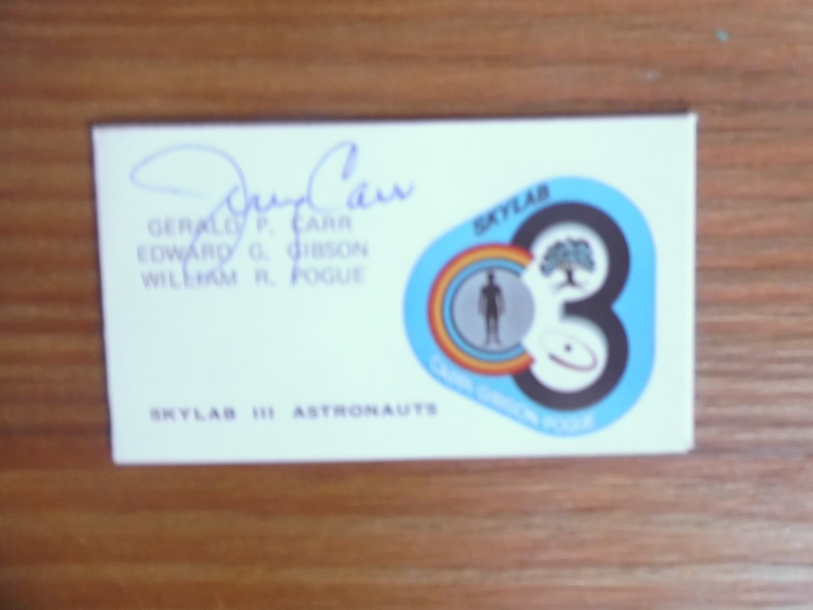 Gerald P. Carr NASA Spaceflight Autograph Card, Original Uncertified