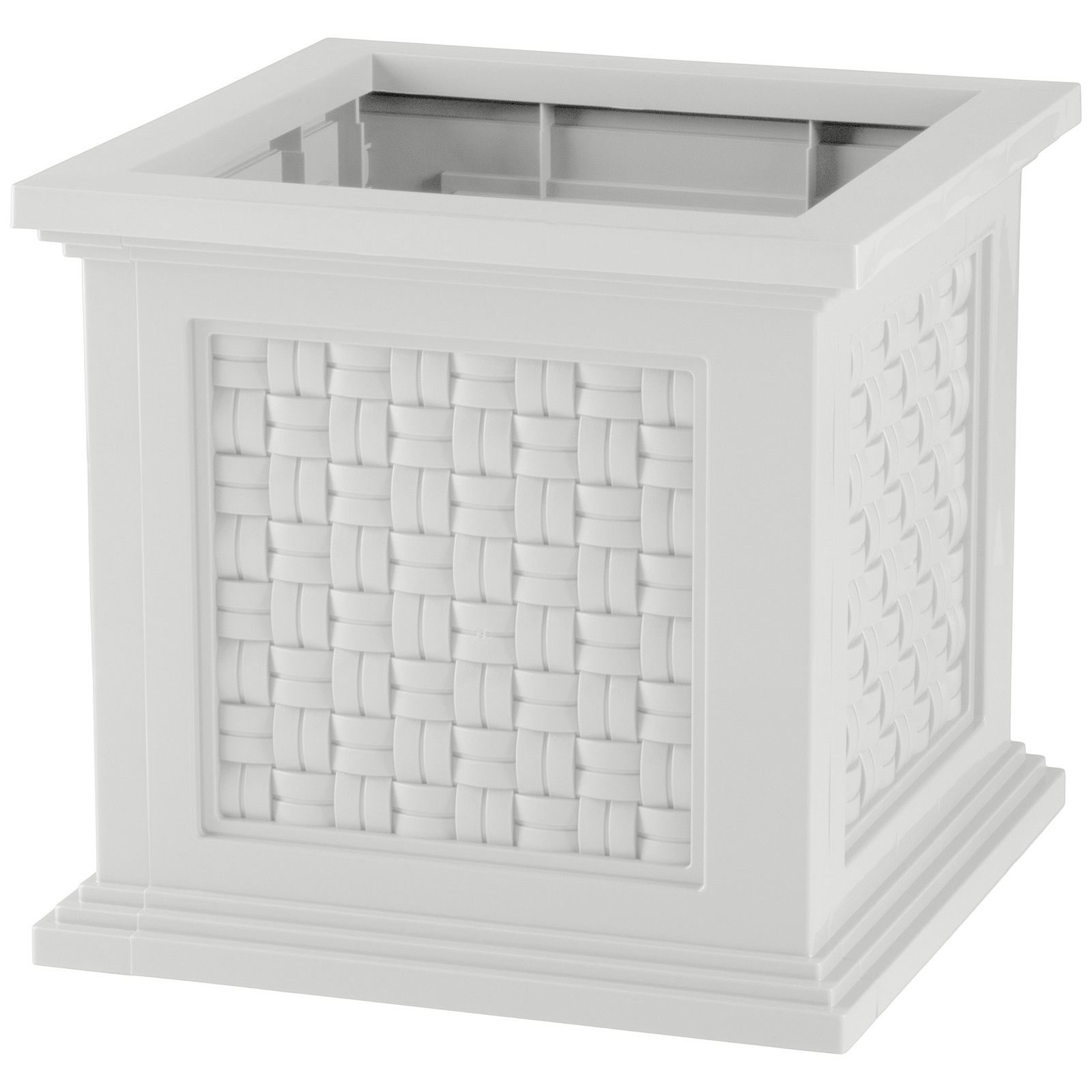 14.65in Planter Box Rattan Style Outdoor Decorative Plant Flower Pot