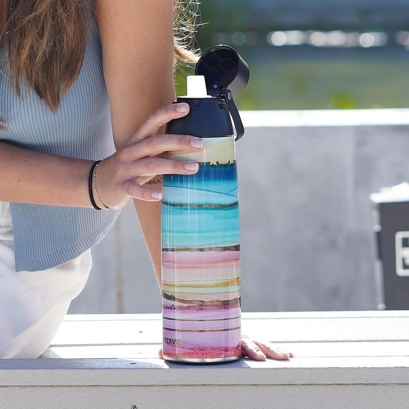Insulated Stainless Steel Water Bottle Chug Straw Spout Travel Hydration 26oz US