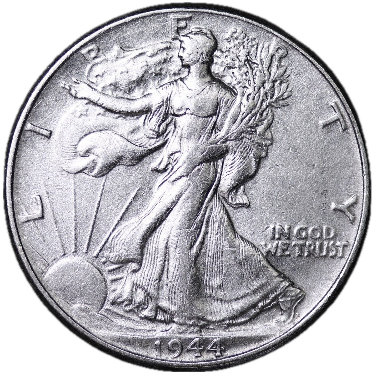 1944 Walking Liberty Silver Half Dollar AU ABOUT UNCIRCULATED NICE COIN!