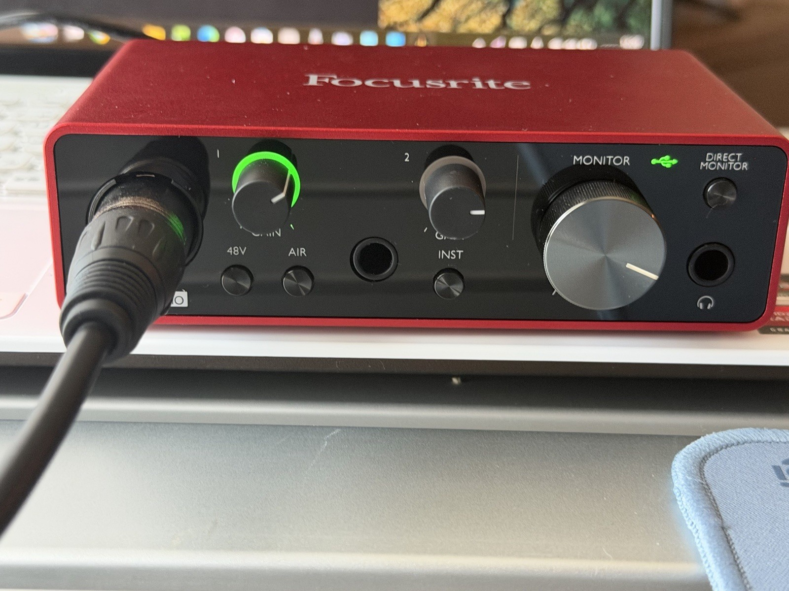 Focusrite Scarlett Solo 3rd Generation audio interface.