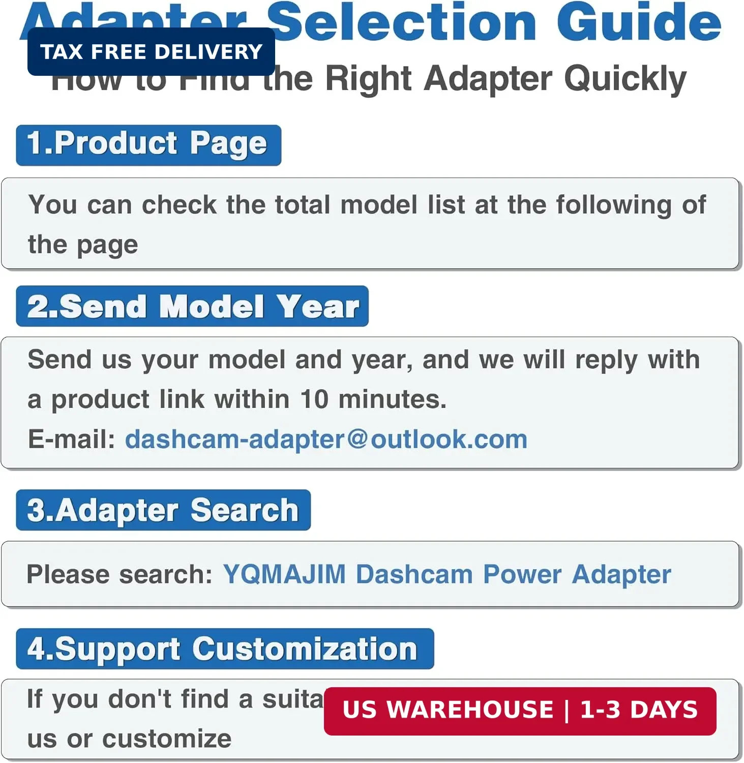 YQMAJIM DashCam Power Adapter,(5P TypeE) Compatible with Select Subaru with Auto
