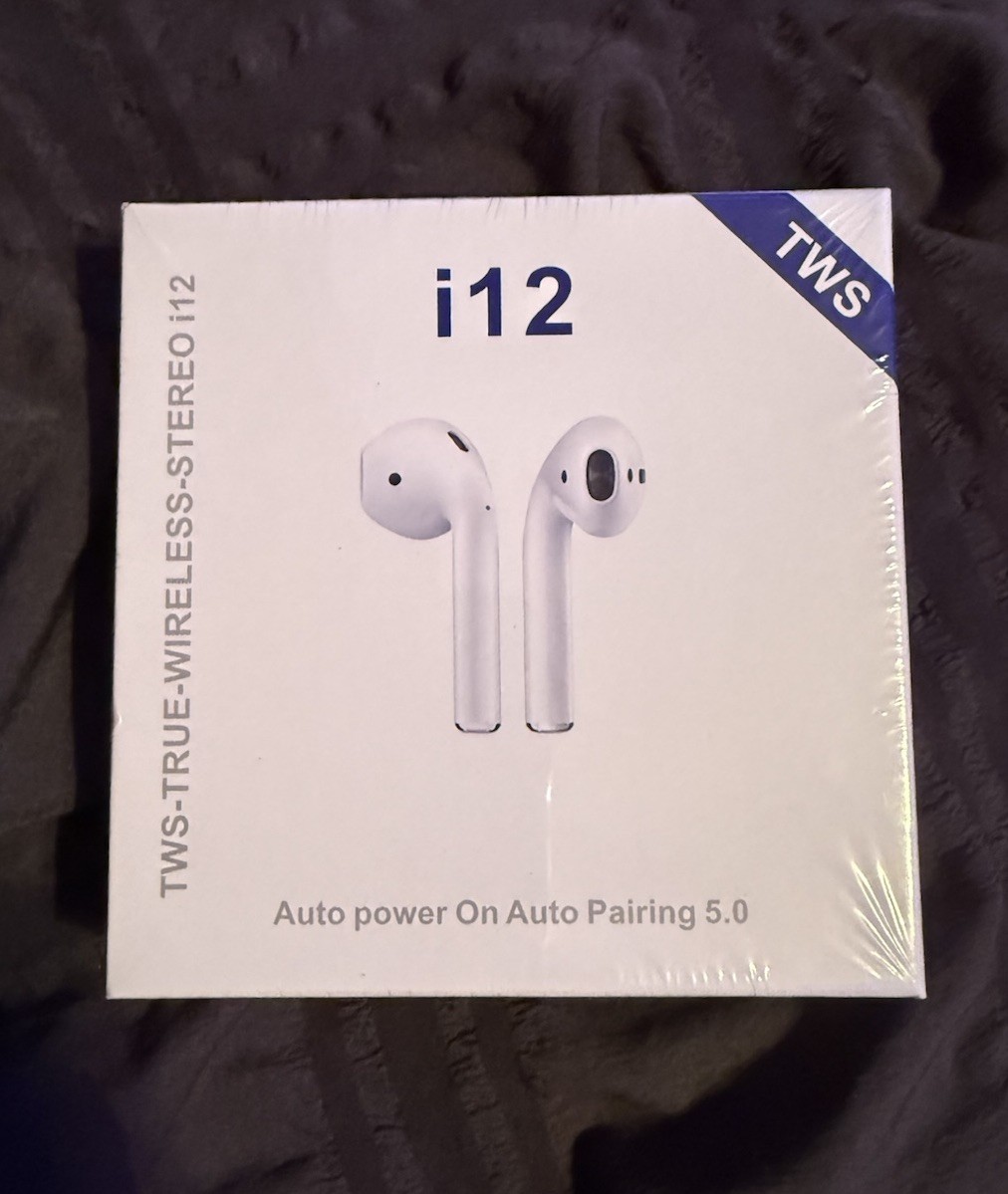 True Wireless Stereo TWS I12 Wireless Bluetooth Earbuds with Charging Case New