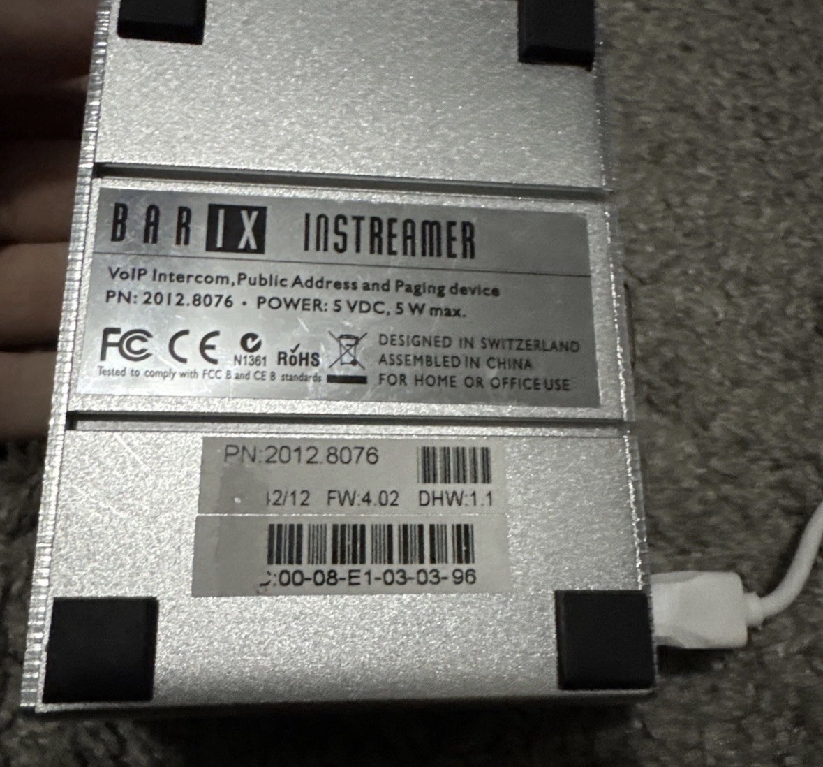 Barix Instreamer Network IP Audio Encoder