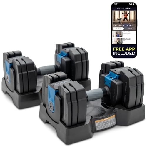 Teeter ProFlex 432 Adjustable Dumbbell Weight Set, 8 in 1 Free Weights 32lb