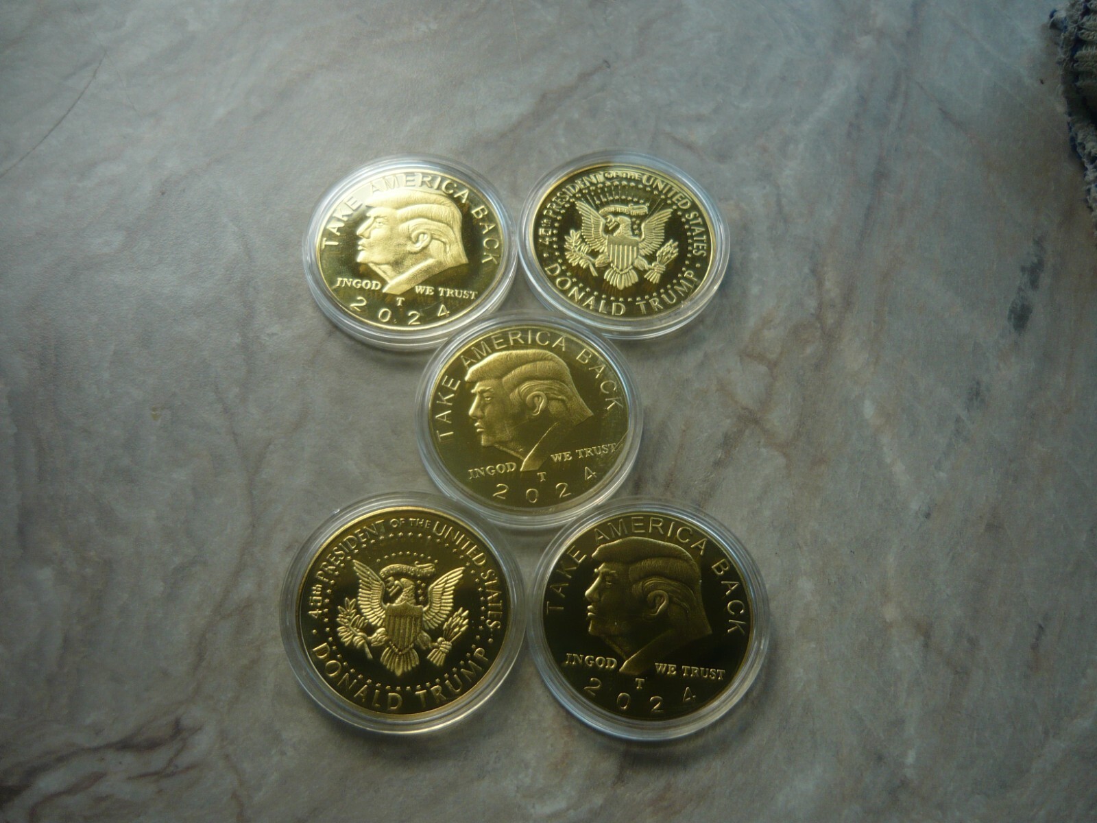 5Pcs DONALD J. TRUMP Challenge Coin Set - NEW in Airtight case