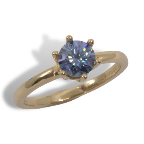 (4mm - 6.5mm) Round 6-Prong Sterling .925 Ring Setting (Ring Size 5,6,7, 8 )