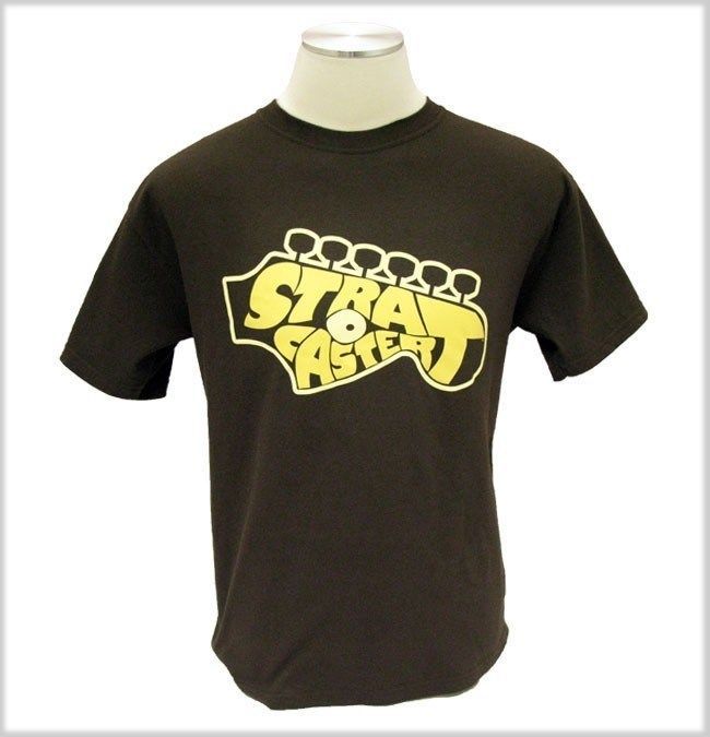 FENDER Extra Large XL BROWN T Shirt Strat Stratocaster Headstock style
