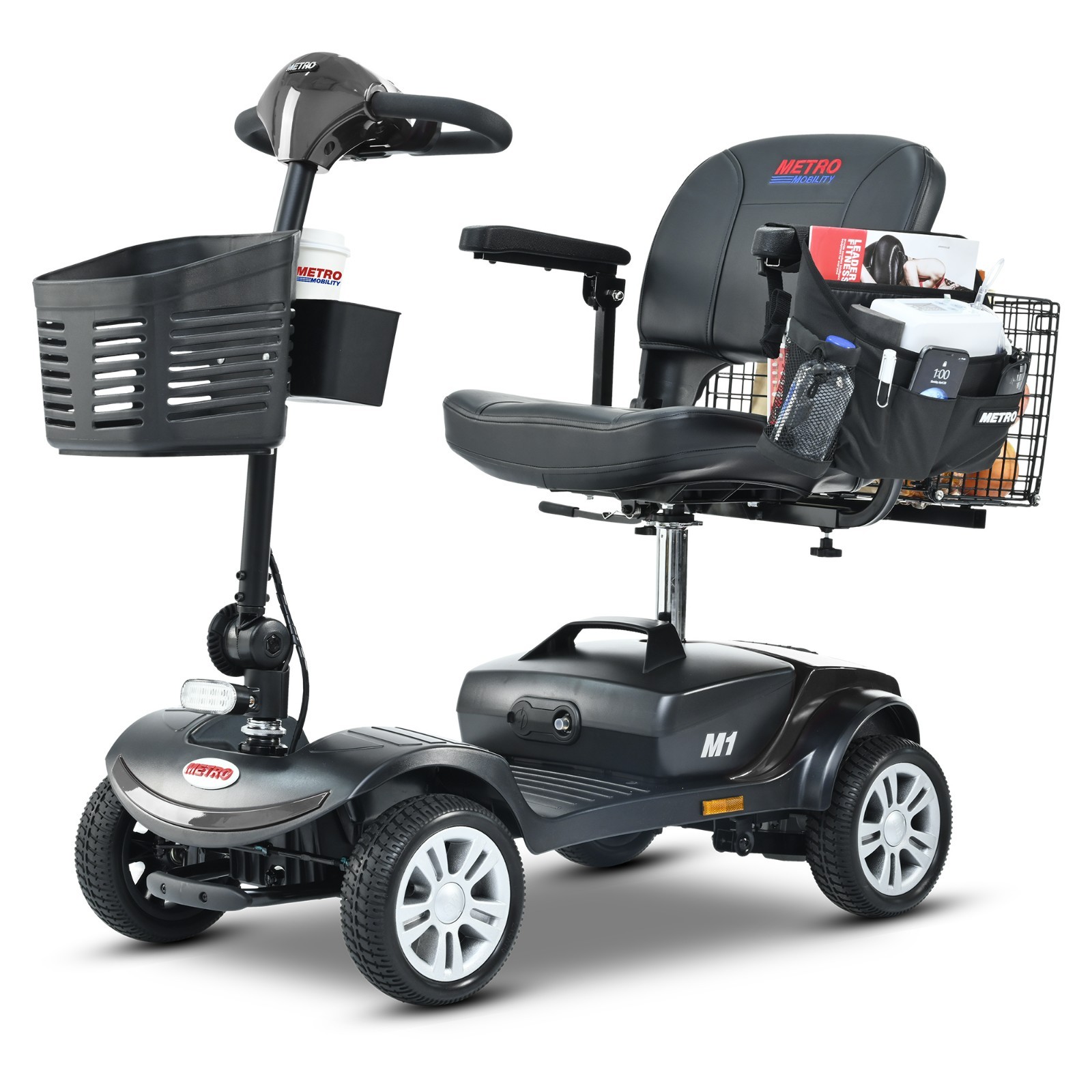 Four wheels Compact Travel Mobility Scooter with 300W Motor for Adult-300lbs