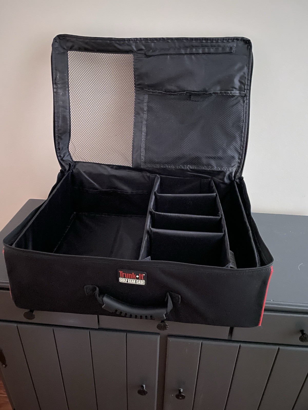 Trunk It Black Collapsible Travel Golf Gear Zip Case Adjustable Compartments NEW