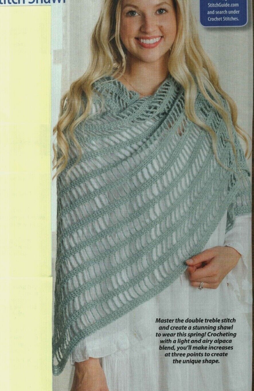 TRACK STITCH SHAWL WRAP WOMEN'S CROCHET PATTERN INSTRUCTIONS