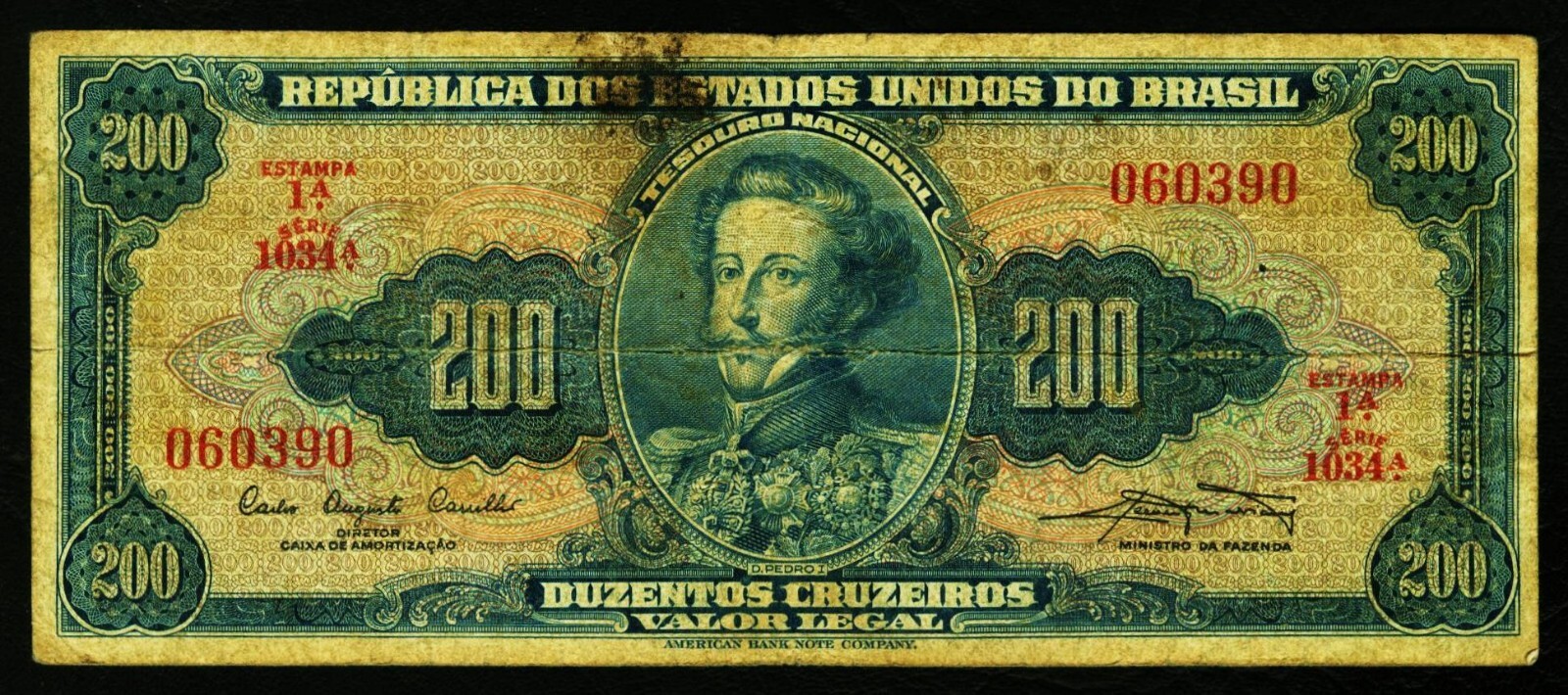 BRAZIL. 200 Cruzeiros 1961. 171a.