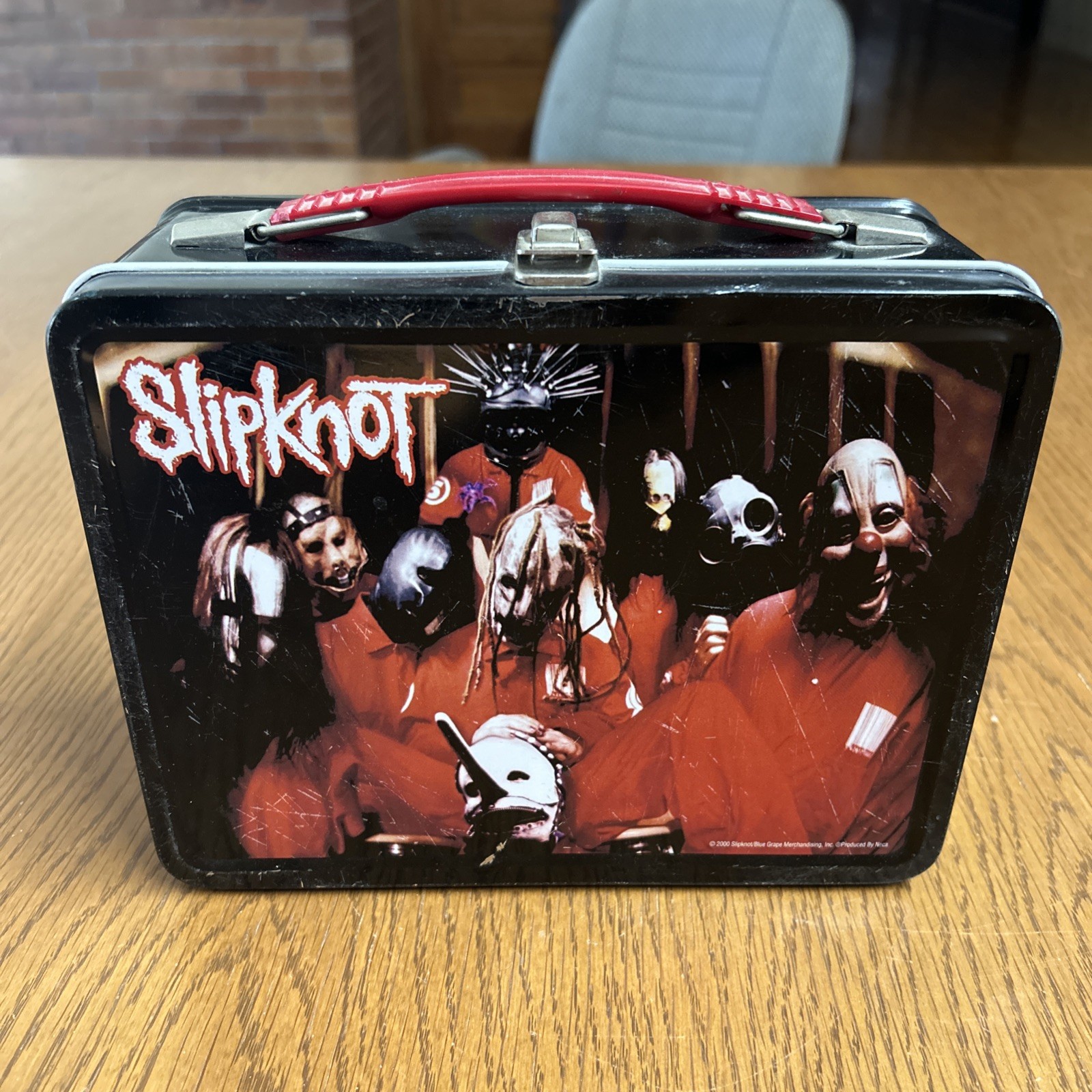 Official Slipknot Metal Lunch Box Rock Band Graphics & Red Handle NO THERMOS