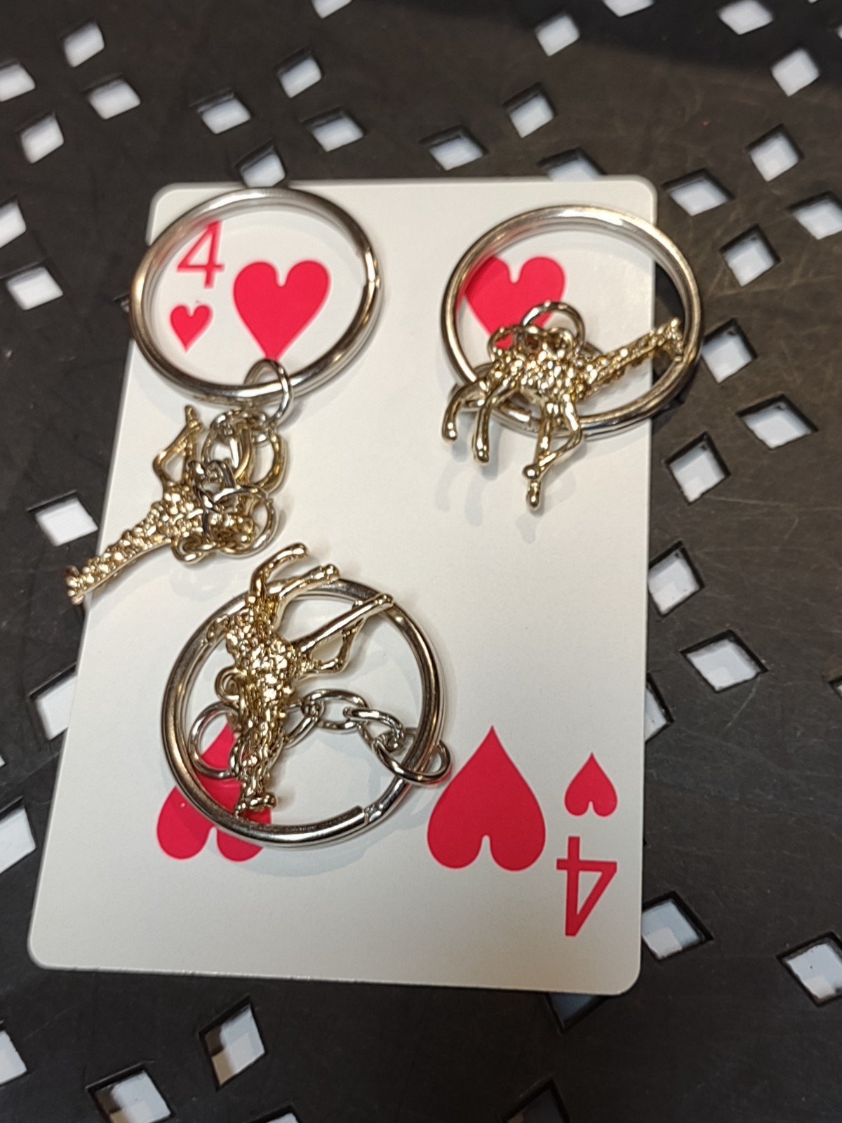 Set Of 3 Matching Giraffe Keychains / Keyrings