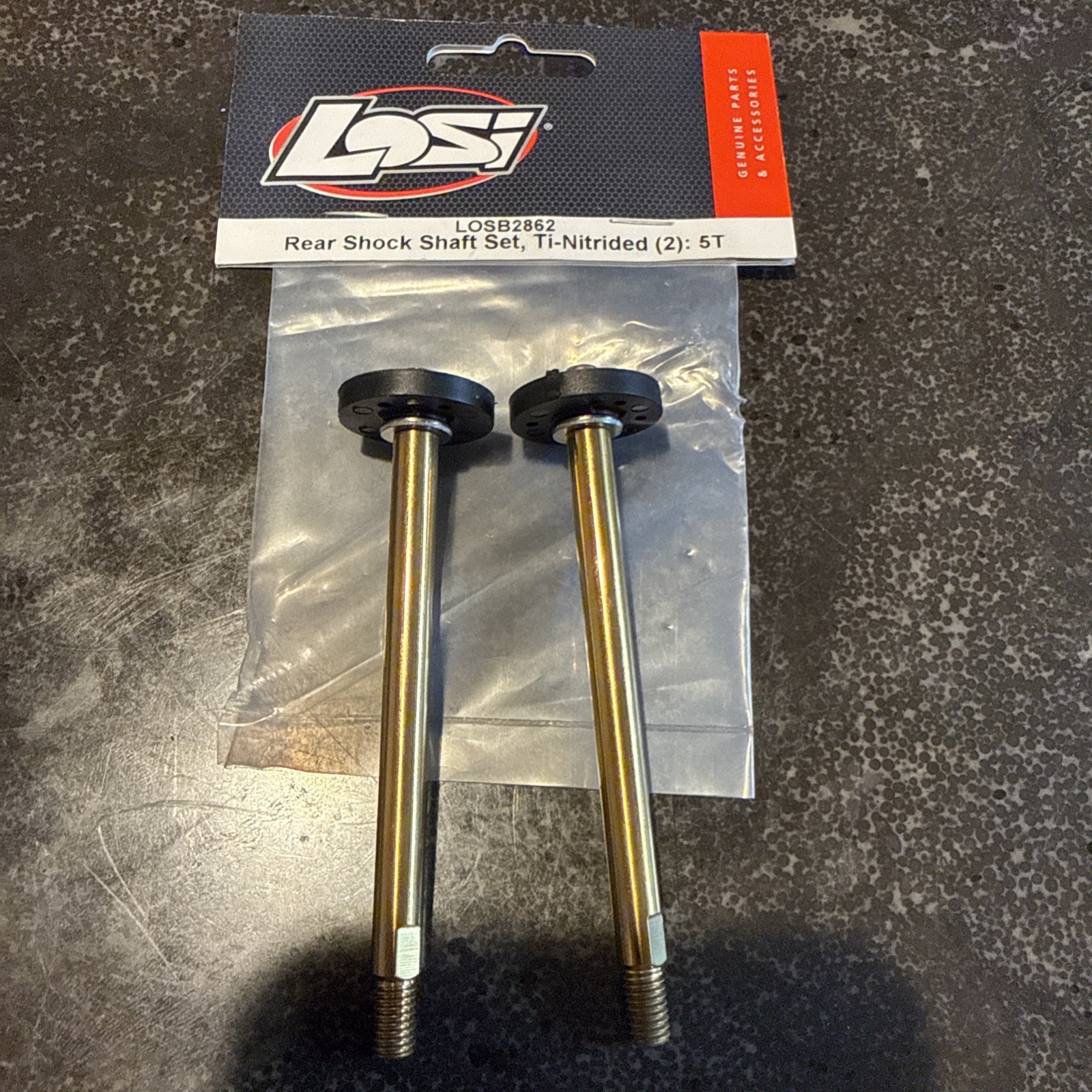 2 Losi 5ive 5t 5b REAR Titanium Coated shock Shaft With piston (1.9 ) BRAND NEW