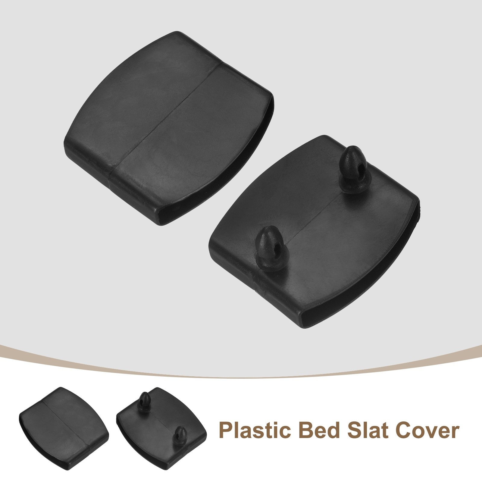 12 Pcs 50mm x 9mm Plastic Bed Slat Center Caps Replacement Holders, Black