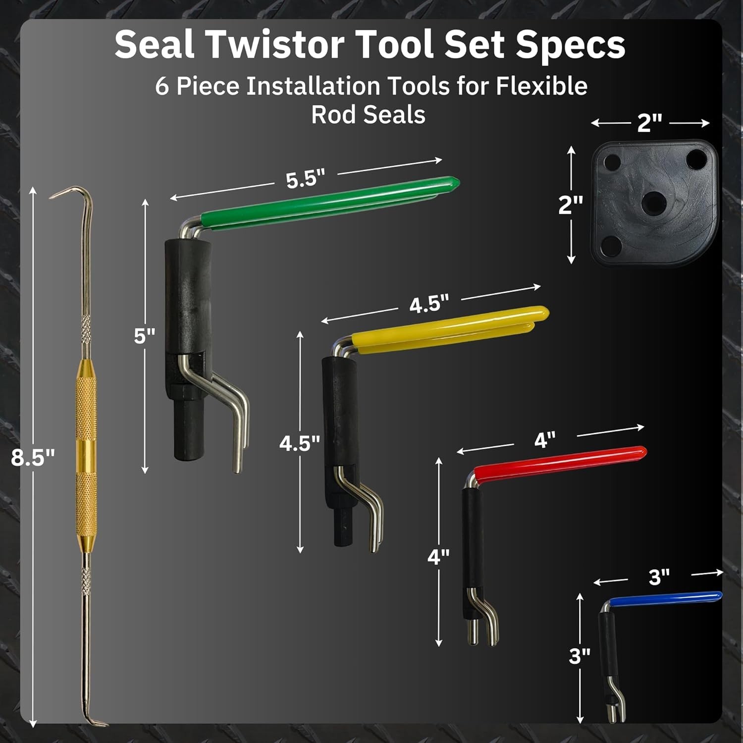 Hydraulic Seal Installation Tool Set – 6 Piece Seal Twistor Tool Including Tw...