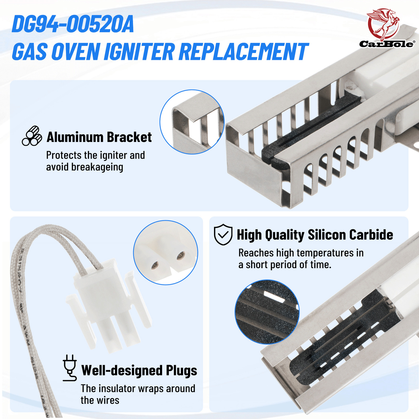 DG94-01441A DS038 41-230 For Samsung Gas Range Oven Igniter Assembly NX58H5600SS