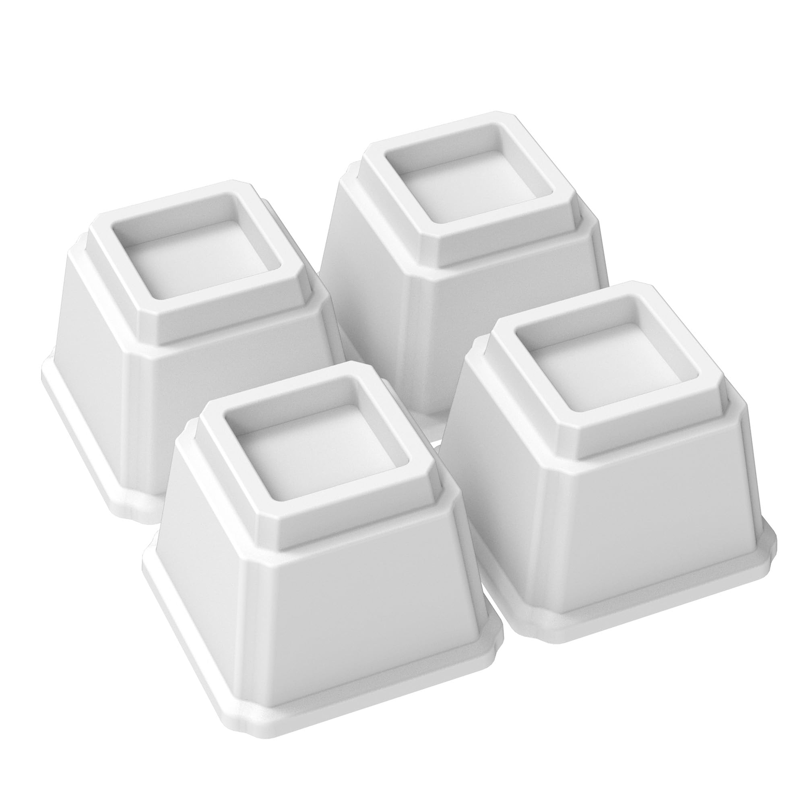 4 Pack Heavy Duty Square Bed Risers 4 Inch Bed Furniture Elevators for Sofa Bed