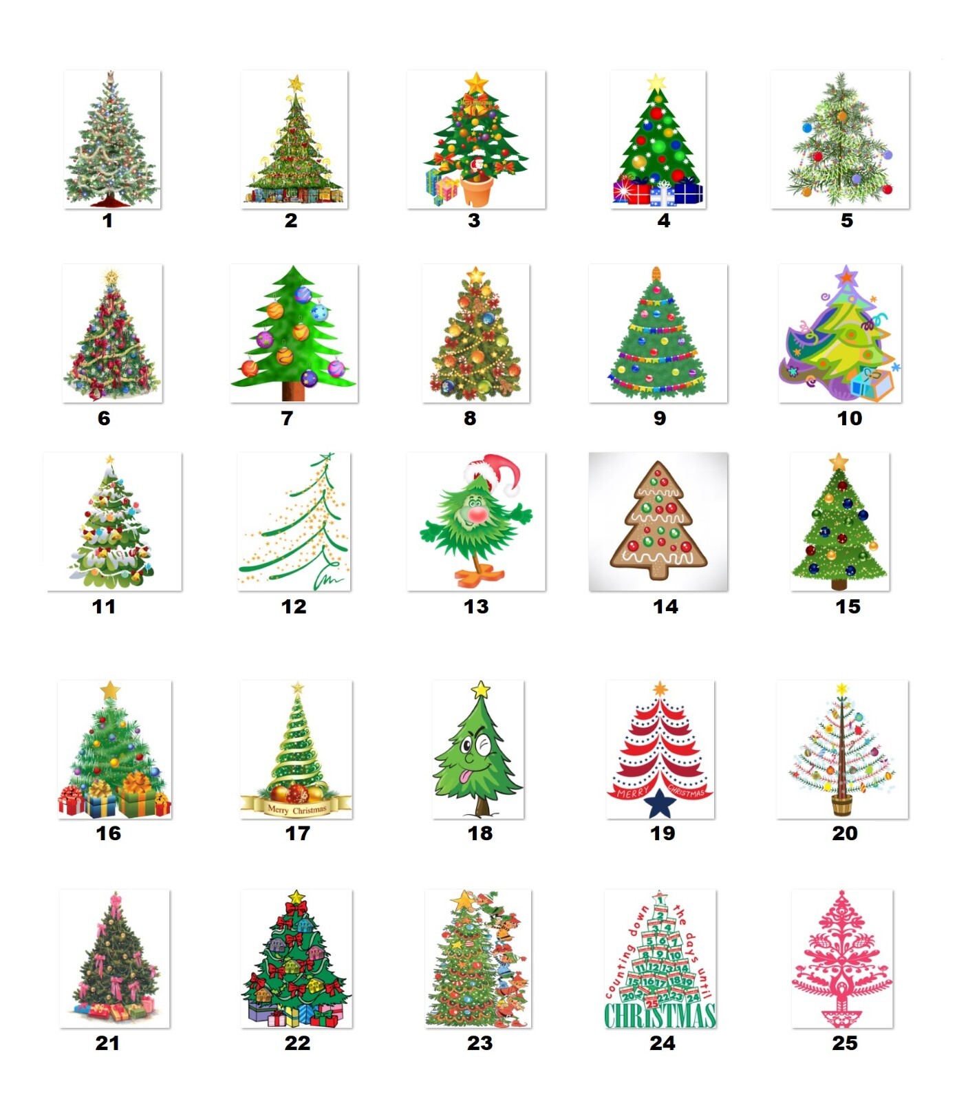 Personalized Address Labels Christmas Trees (FA 16)