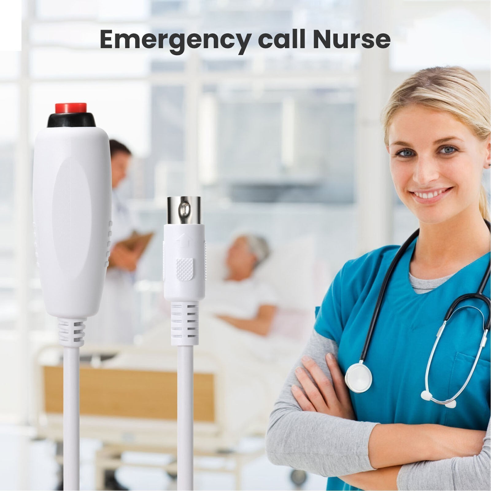 Nurse Call Cord Station Universal Replacement Emergency Push Button Cable Large