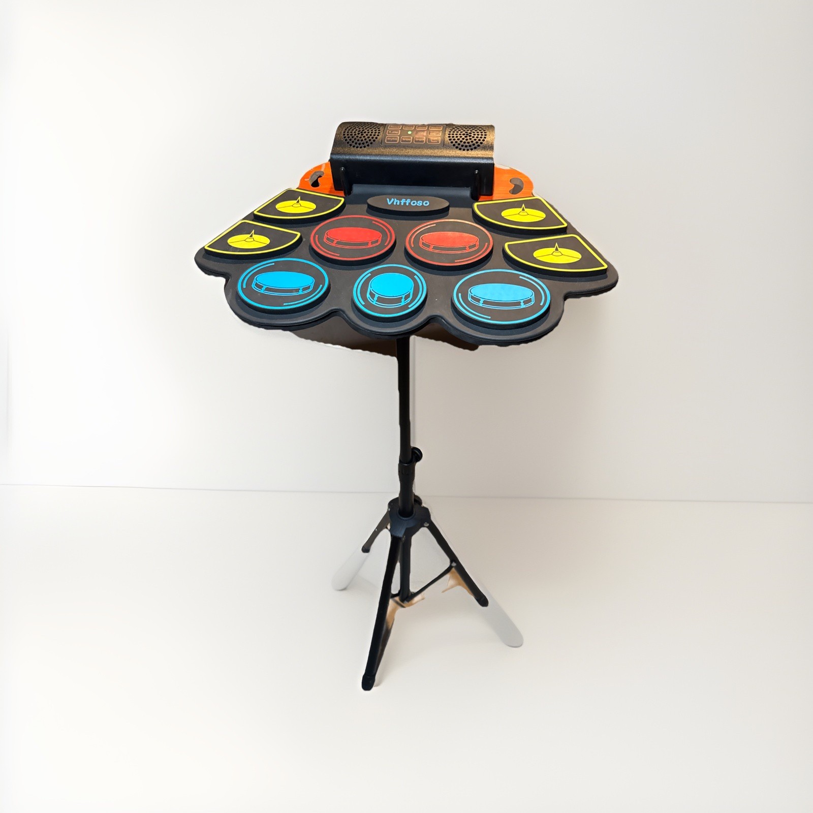 Roll Up Pad Electronic Drum Set 9 Pc Pad w/ Audio Input + Stand + Light Up Stix