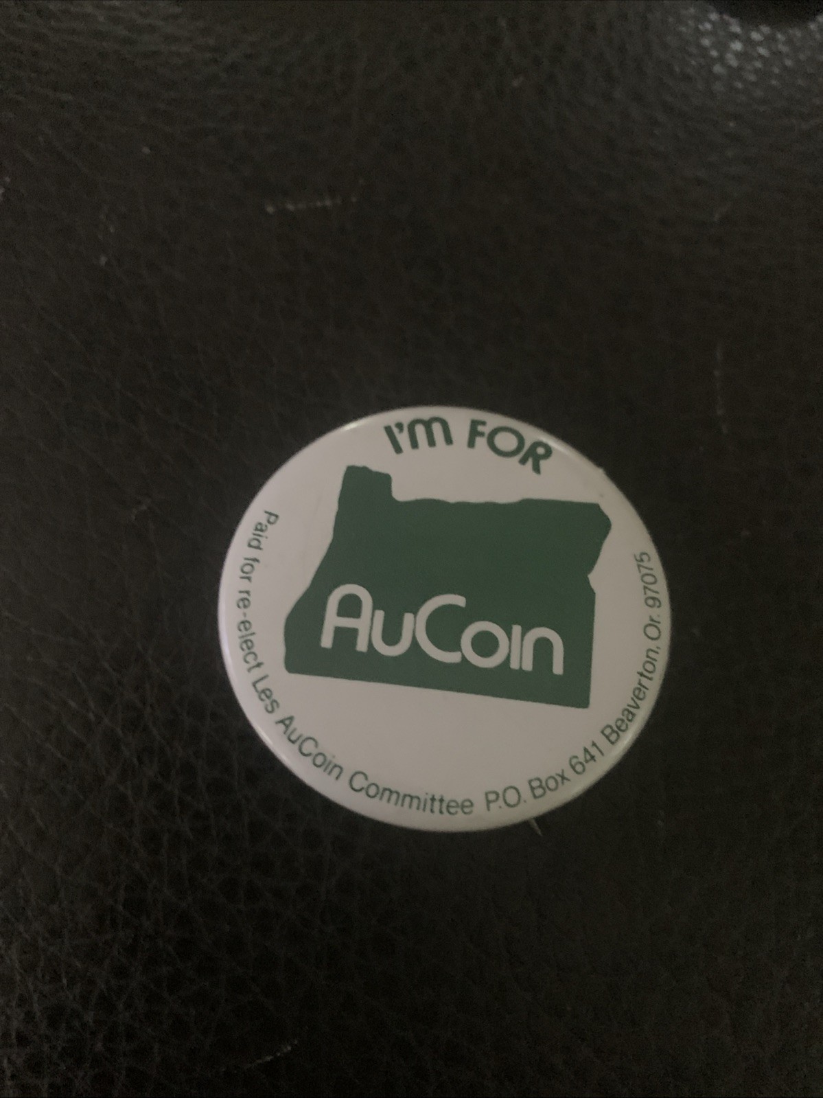 I'm For AuCoin Oregon Political Campaign Pinback Button