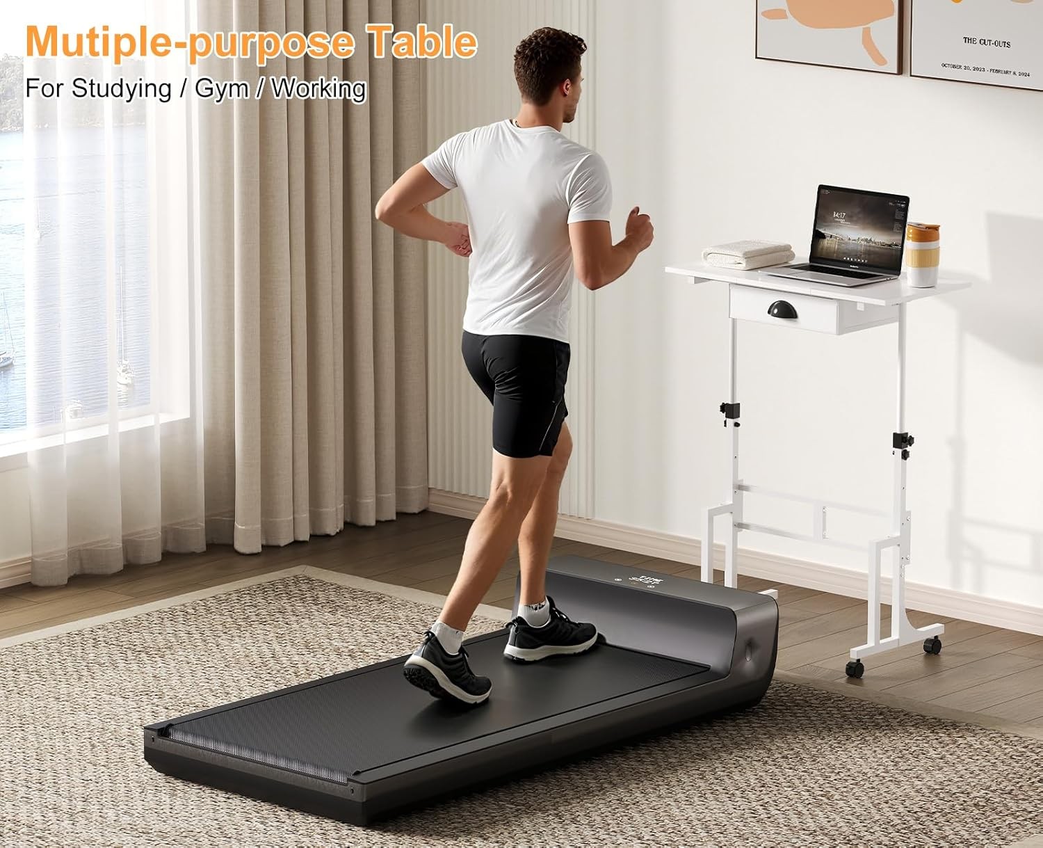 Adjustable Height Standing Desk W/ Drawer Rolling Sit Stand Up Desk W/ Wheels