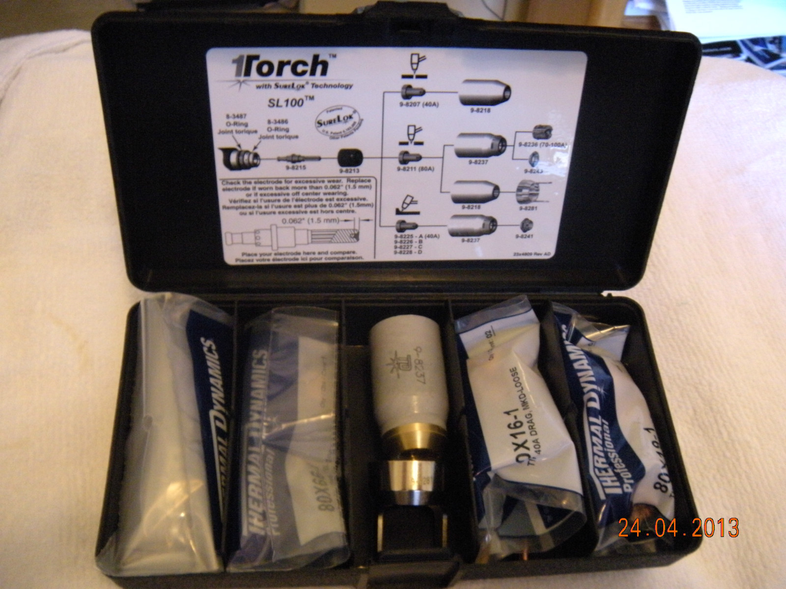 Thermal Dynamics SL100 Torch 80 Amp Consumables kit 5-0110