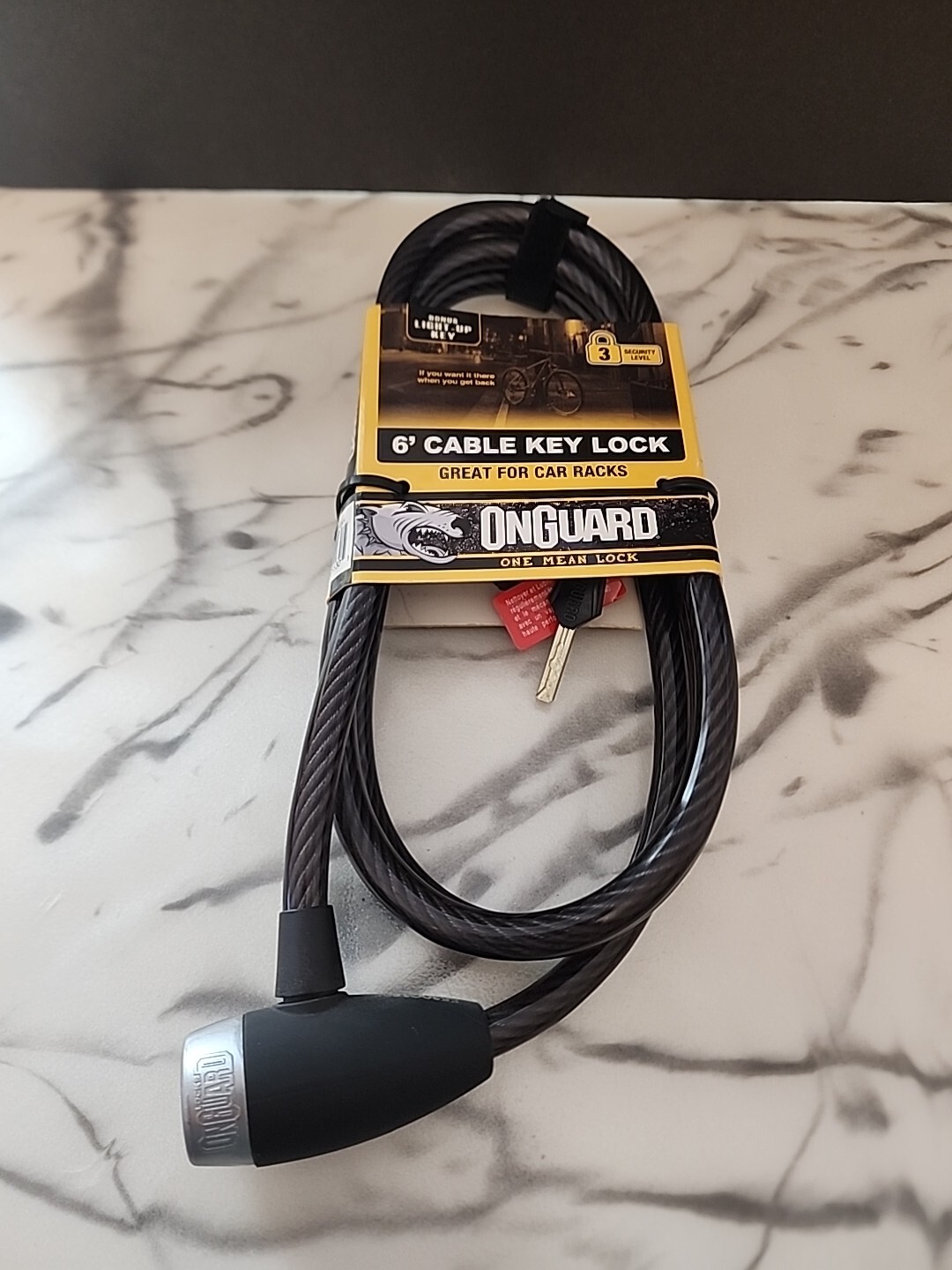 OnGuard 6' Cable Key Lock Security Level 3 With Key