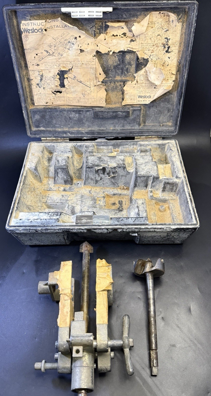 Weslock Door Lock Hole Jig Installation Boring Kit Installatic Rare As Is Z4