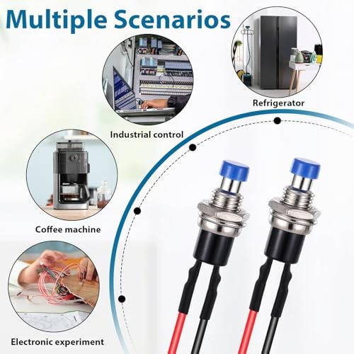 12 PCS 7mm Momentary Switch 12V Prewired Momentary Push Button Switch Normally