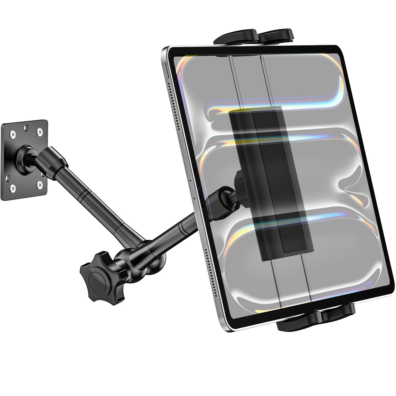 Dosvsi Tablet Wall Holder, Metal Magic Arm Tablet Wall Mount, Drill Base Phone W