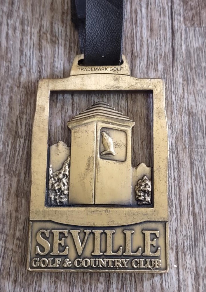 Brass SEVILLE GOLF & COUNTRY CLUB (Gilbert, Arizona) FOB on Strap
