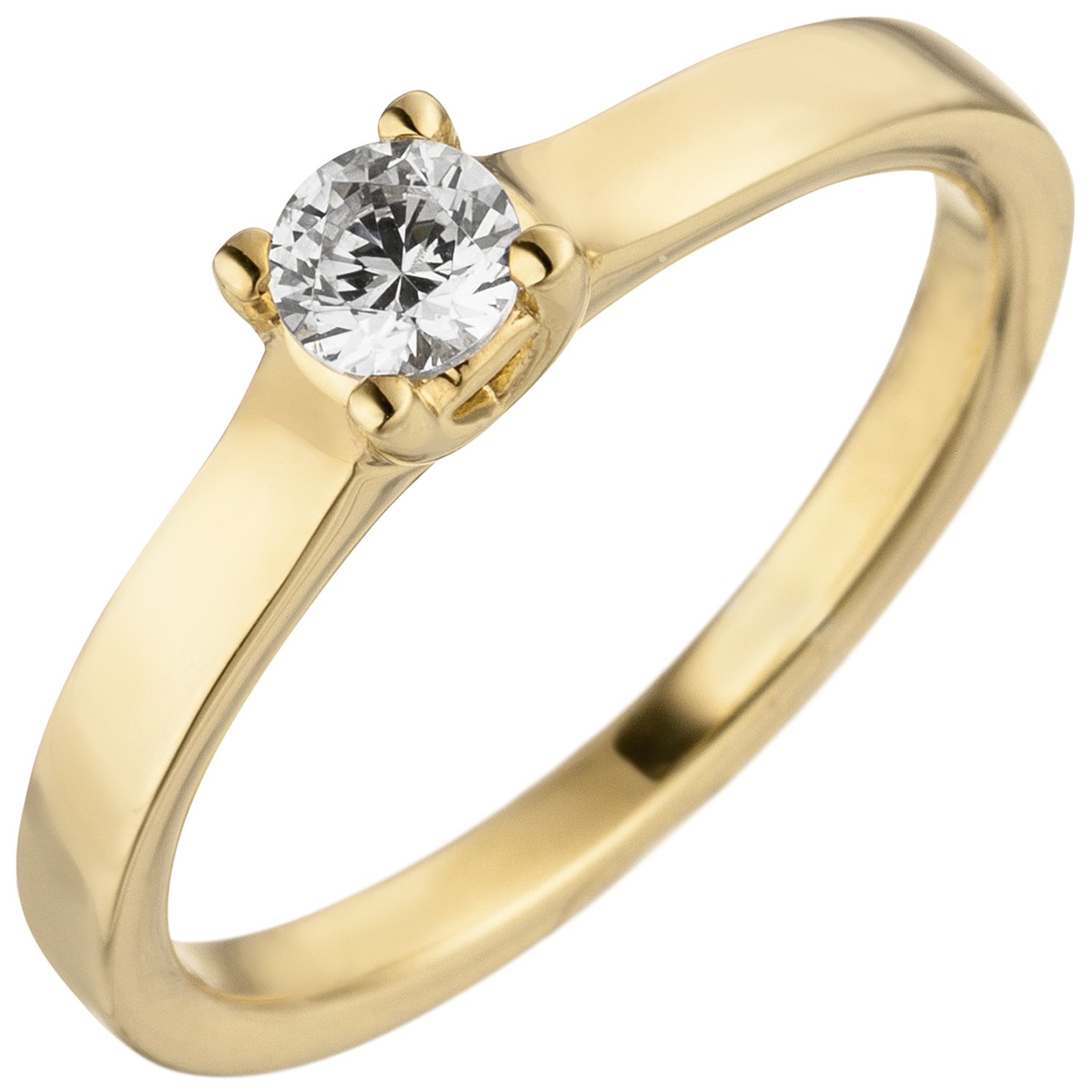 Jobo ladies' ring 585 gold yellow gold 1 diamond brilliant 0.25 ct. diamond ring solitaire