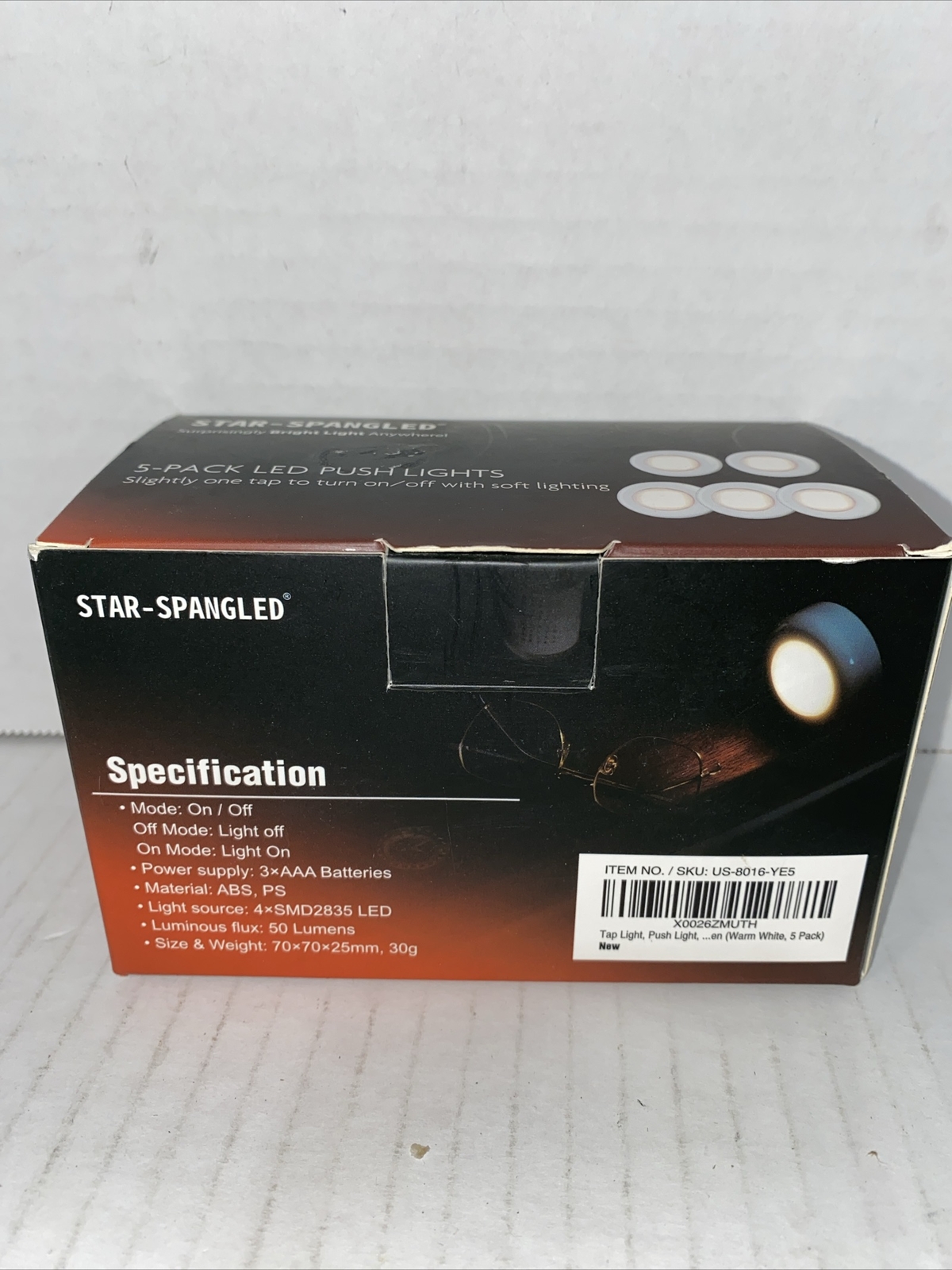 Star-spangled: 5 Pack LED Push Lights, Cool White