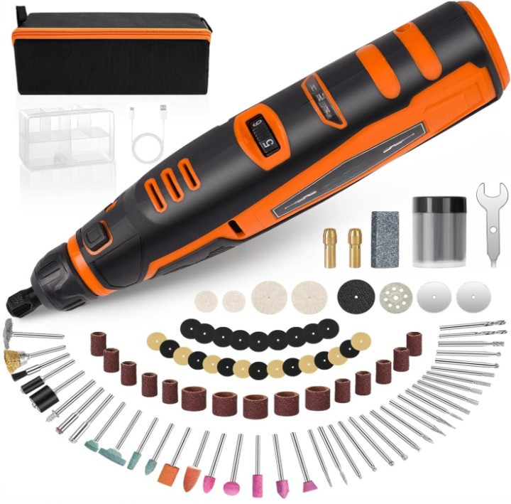 Herramienta Rotativa 12V Inalámbrica 6 Velocidades 30000RPM 94 Accesorios, Nuevo