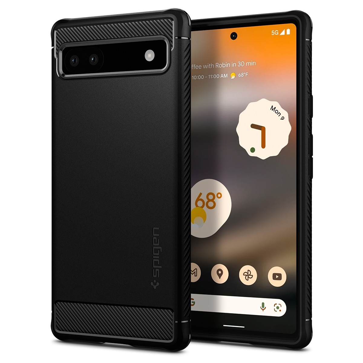 For Google Pixel 6a Case | Spigen [Rugged Armor] Shockproof Slim Cover