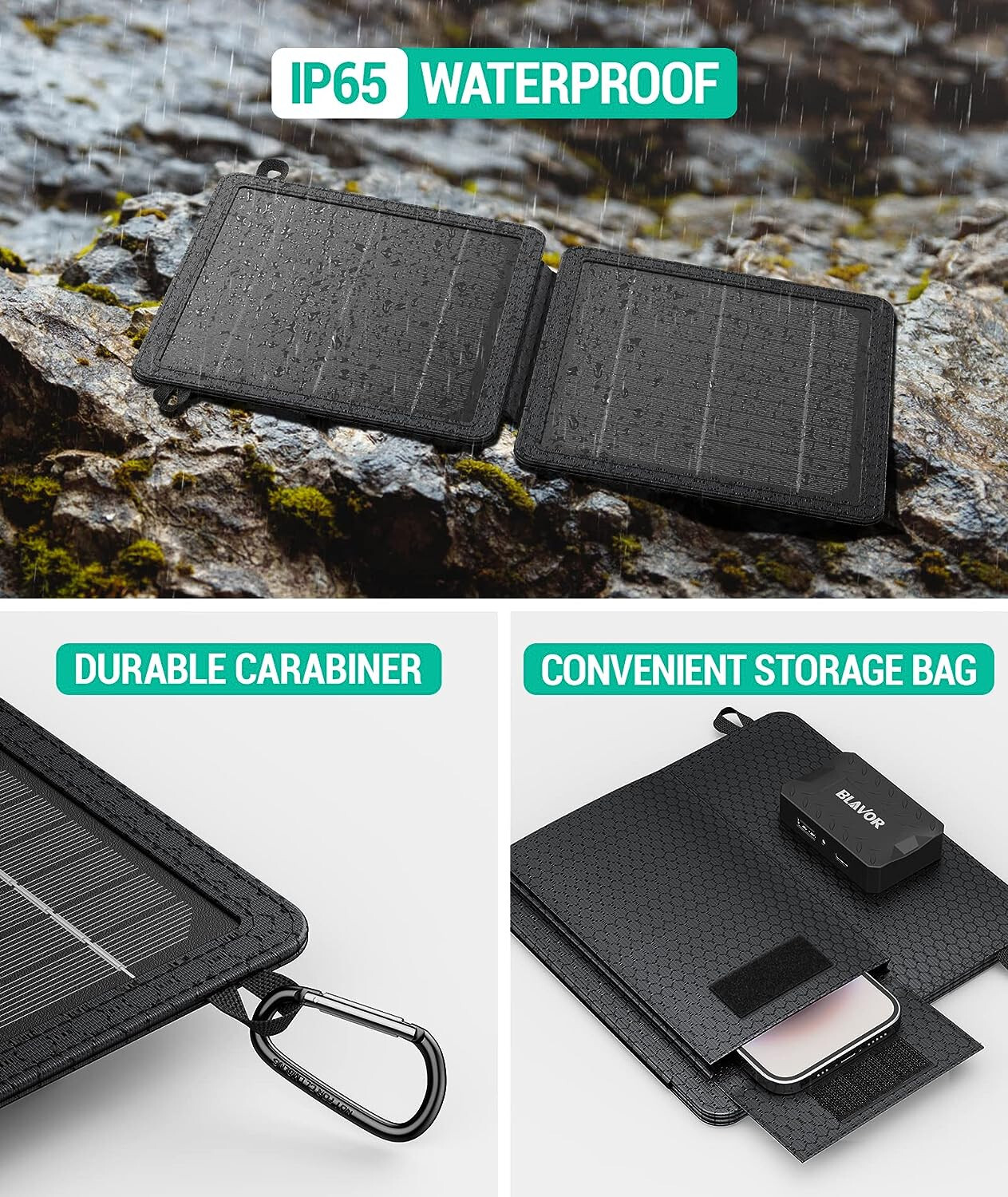 (Open Box) 10W Portable Solar Charger Waterproof Foldable Solar Panel