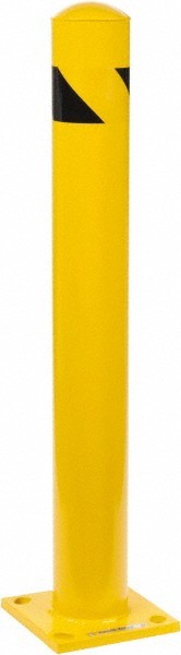 PRO-SAFE 4-1/2" Diam x 36" High, Steel Bollard 8" Wide x 8" Long Mounting Plate