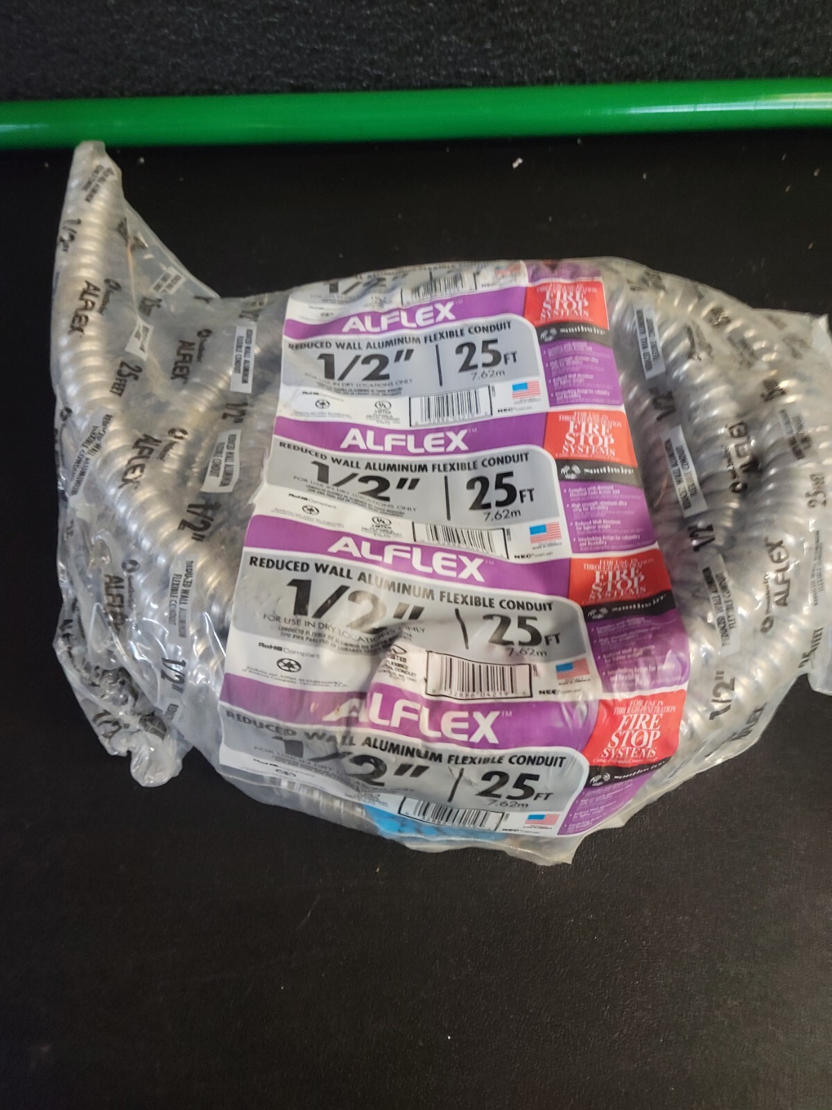 Southwire 25' 1/2" Flex Conduit : REDUCED WALL ALUMINUM FLEXIBLE CONDUIT